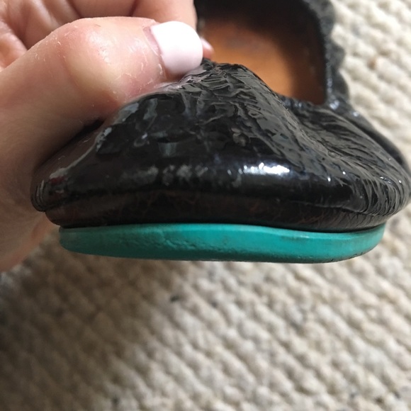 Obsidian Black Tieks Ballet Flats Well Loved VUC - Picture 7 of 8